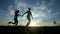 Man and Woman love silhouette in sunset, love concept