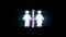 Man And Woman Male and Female Symbol on Glitch Retro Vintage Animation.