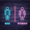 Man and woman neon symbol