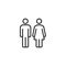 Man and Woman Oultine Vector Icon, Symbol or Logo.