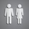 Man and woman paper person icon