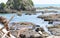 Man and woman rock fishing at Whakatane Heads