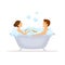 Man and woman, romantic couple in love in a bathtub