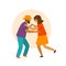 Man and woman street dancing vector illustration