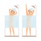 Man and woman take a shower. Hygiene vector concept