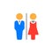 Man and Woman toilet icon vector, filled flat sign, solid colorful pictogram isolated on white.