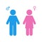 Man, woman vector icon. Gender icon. Two people. Group of humans sign