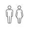 Man and woman vector pictograms