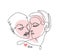 Man and woman vector sketch portraits. Close relationship, couple, love, lovers.