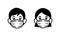 Man and Woman wearing medical face protection mask icon, face mask against coronavirus, allergy, pandemic epidemic infection and