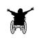 Man or woman in wheelchair silhouette