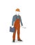 A man in work clothes. working. repair service. vector illustration.