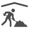 Man work under roof solid icon, Safety engineering concept, Working under canopy sign on white background, under