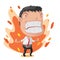 Man Worker Anger Cartoon Character Vector