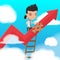 Man Worker Climbing ladder Fixed Vector