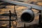 Man worker fueling the plane at the airport