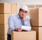 Man working in box delivery relocation service