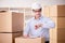 The man working in box delivery relocation service