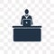 Man Working at Desk vector icon isolated on transparent background, Man Working at Desk transparency concept can be used web and