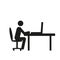 A man is working at a table. Freelance designer. Video tutorial, video conference.