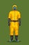 Man in yellow hazard suit