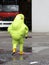 Man with yellow protective suit against biological risk