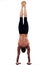 Man yoga handstand full length gymnastic acrobatic