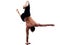 Man yoga handstand full length gymnastic acrobatic