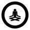 Man yoga stick icon black color in circle