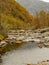 Manafossen, Norway Beautiful northern waterfall. Norwegian mountains in autumn. Rogaland, Norway