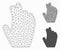 Manage Hand Vector Mesh Carcass Model and Triangle Mosaic Icon