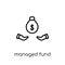 Managed fund icon. Trendy modern flat linear vector Managed fund