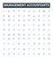 Management accountants vector line icons set. Management, Accountants, CFO, Finance, Controllership, Auditors, Analysts