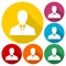 Management avatar user profile icons set with long shadow