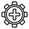 Management crew icon, outline style