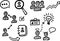 Management and human resources doodle icons