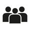 The management icon. Team and group, teamwork, people, alliance symbol. UI. Web. Logo. Sign. Flat design. App.