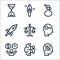 Management line icons. linear set. quality vector line set such as energy, brainstorm, decision, key, justice, rocket launch,