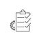 Management project vector line icon, business document setting