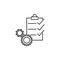 Management project vector line icon, business document setting