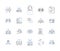 Management session outline icons collection. Manage, Workflow, Process, Efficiency, Productivity, Streamline, Automation