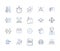 Management session outline icons collection. Manage, Workflow, Process, Efficiency, Productivity, Streamline, Automation