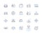 Management session outline icons collection. Manage, Workflow, Process, Efficiency, Productivity, Streamline, Automation