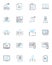 Management system linear icons set. Efficiency, Streamlined, Organization, Control, Productivity, Automation