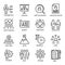 Management vector linear or outline isolated icons set
