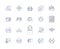Management workflow outline icons collection. management, workflow, process, efficiency, productivity, coordination
