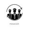 Manager black glyph icon. Business organization, corporate management silhouette symbol on white space. Professional