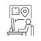 manager checking order location line icon vector illustration
