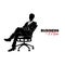 Manager. A man in a business suit. Businessman sitting in a chair