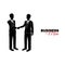 Manager. A man in a business suit. Businessmen shake hands